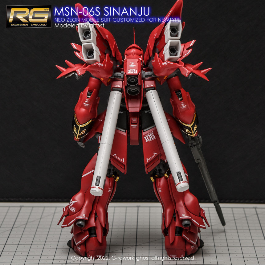 YAN FLAME Water Slide Decal GHOST RG2 RG 1/144 Sinanju MSN-06S Fluo (YANRG017) 20250721