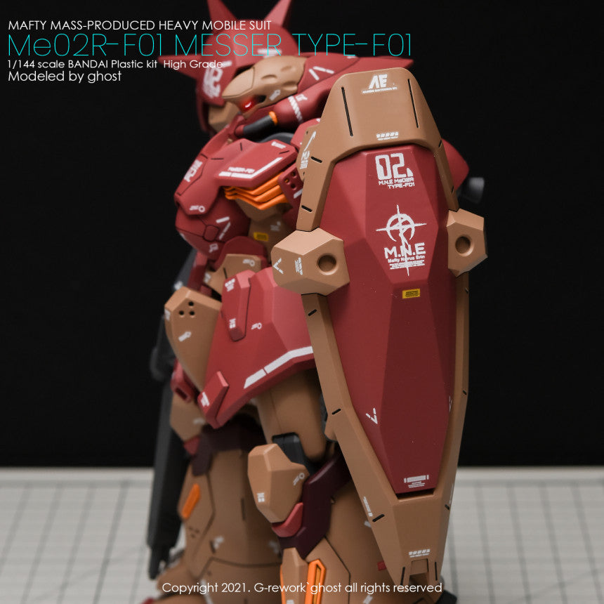 YAN FLAME Water Slide Decal GHOST HGUC HG 1/144Me02R-F01 MESSER TYPE-F01 (YANHG018) 20250721