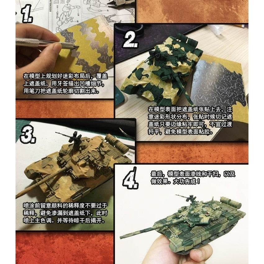Alexen AJ0088 Steel 1/72 1/100 Forest Desert Camouflage Cutting Cushion Version