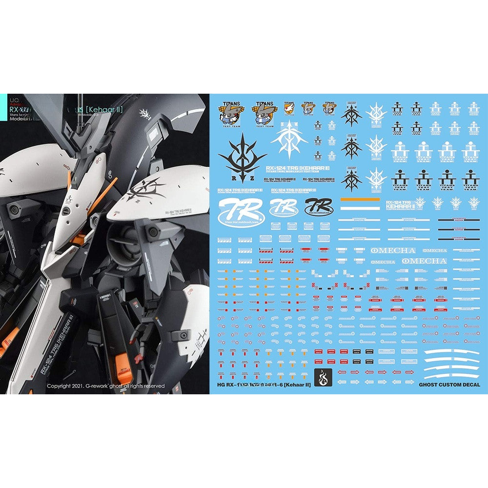 YAN FLAME Water Slide Decal GHOST HG 1/144 RX-124 KEHAAR 2 TR-6 Fluo (YANHG027) 20250721