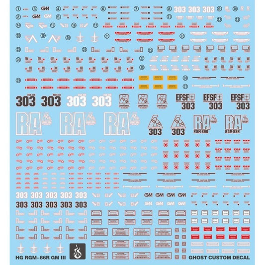 YAN FLAME Water Slide Decal GHOST HGUC HG 1/144 RGM-86R GM III GM 3 Fluo (YANHG034) 20250721