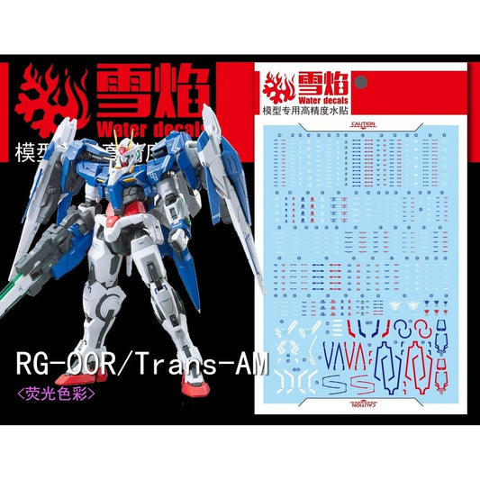 20250722 XUEYAN XY / SNOW FLAME RG-18 RG 00 Raiser 00R  Trans-AM  Blue Red Fluorescence Water slide decal