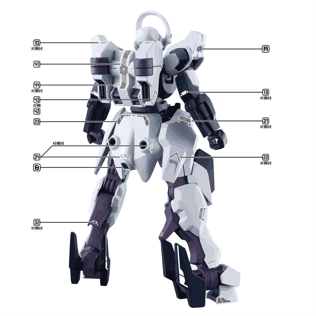 Transamsphere TRS HG 1/144 TWFM Schwarzette Fluo Water Slide Decal TRSHG016
