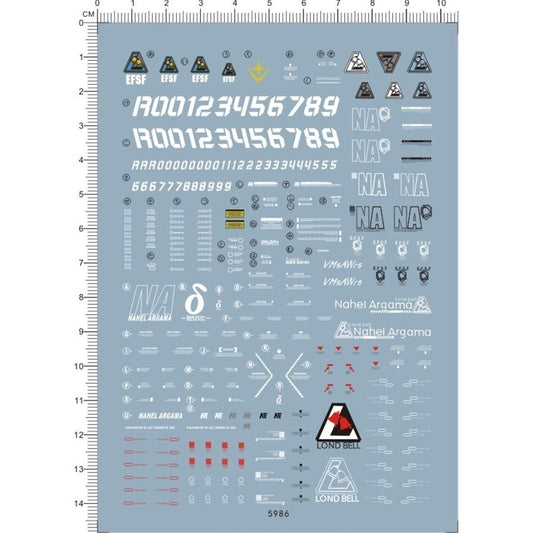 CALILY MG 1/100 Delta Plus MSN-001 Water Slide Decal