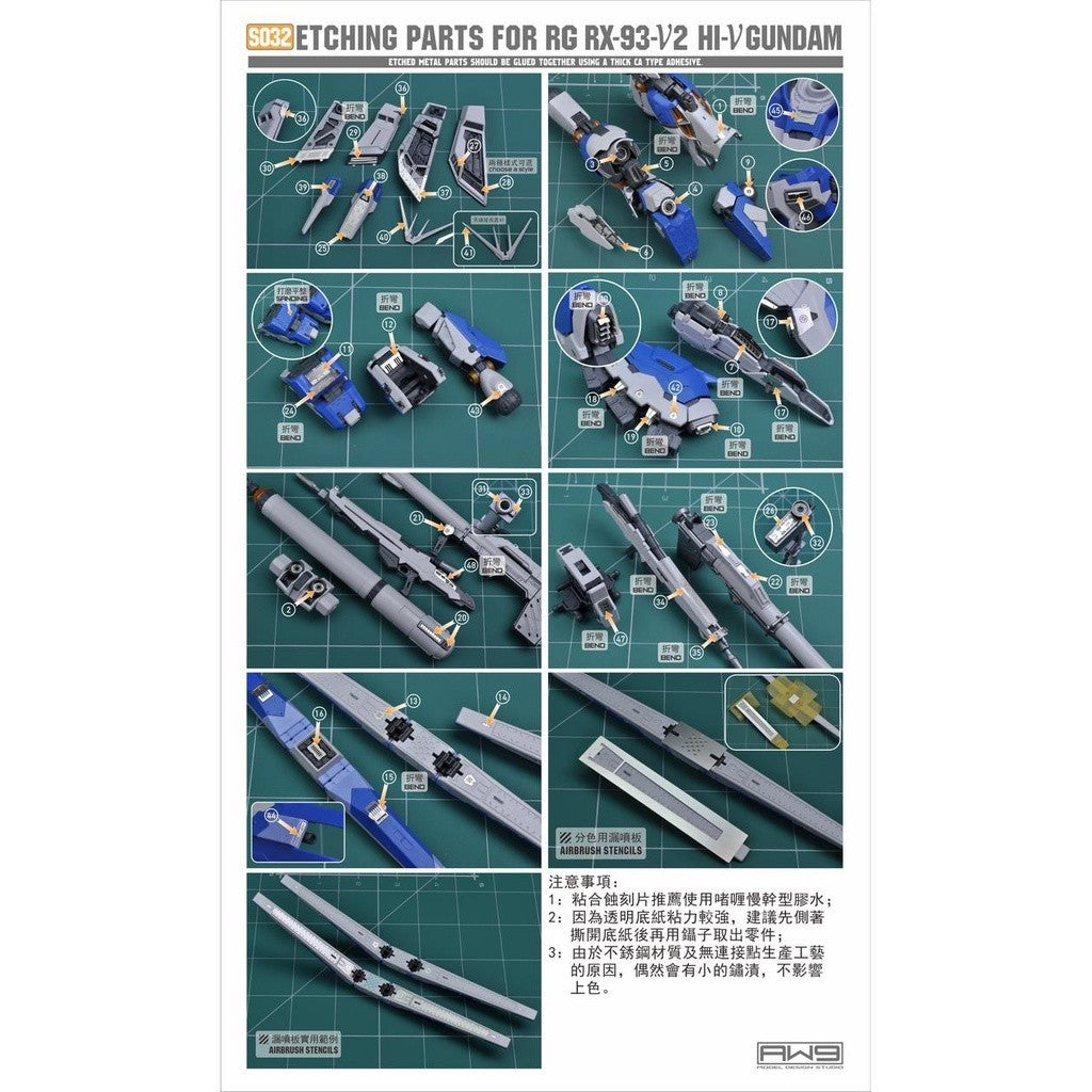 MAD S032 RG RX-93 HI NU Hi-v Etching parts (Not the kits)