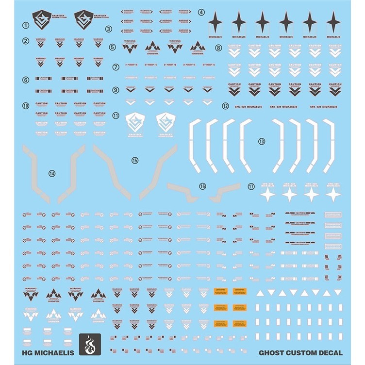 YAN FLAME Water Slide Decal GHOST HG 1/144 TWFM Michaelis Fluo (YANHG008) 20250721