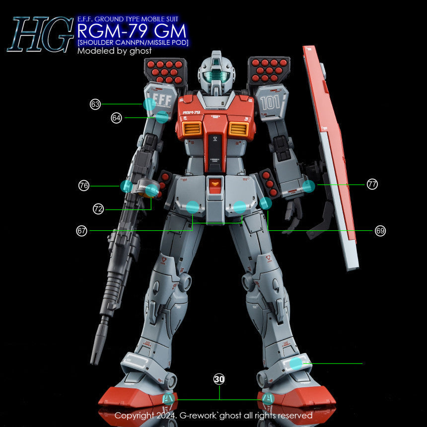 YAN FLAME GHOST HG 1/144 GTO 79 GM MISSILE POD Fluo Water slide decal (YANHG092) 20250721