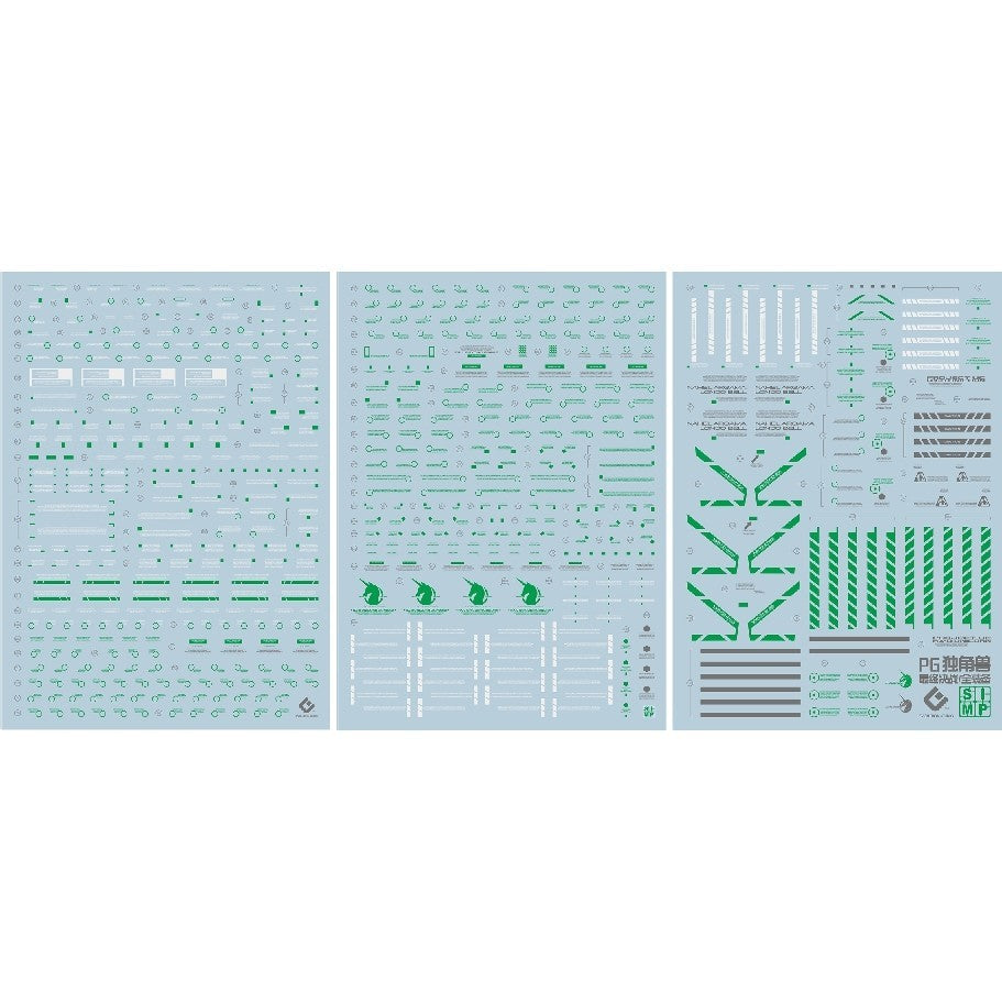 20250721 EVO PG FULL ARMOR UNICORN THREE SHIELD GREEN COATING water slide decal EVOPG016