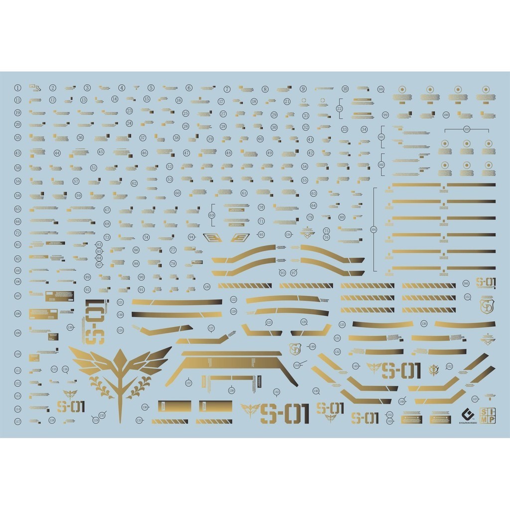 20250721 EVO MG 1/100 Sazabi Ver.ka Fluo Gold Coating Water Slide Decal EVOMG038 EVOMG039
