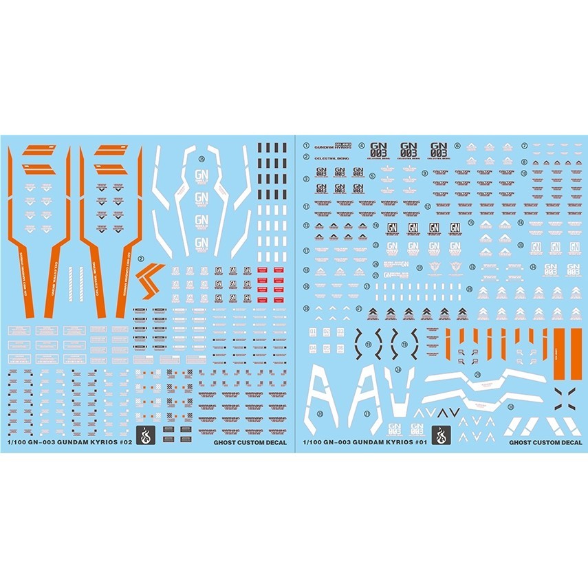 YAN FLAME MG 1/100 GN-003 Kyrios Fluo Type Water Slide Decal (YANMG007) 20250721