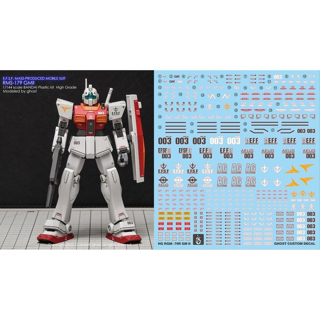 YAN FLAME Water Slide Decal GHOST HG HGUC 1/144 GM II GM 2 Fluo (YANHG029) 20250721