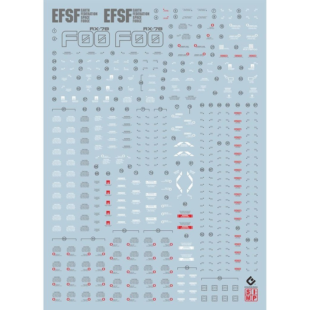 20250721 EVO MEGAF00 MEGA SIZE RX78F00 1/48 fluo water slide decal EVOMEGA001