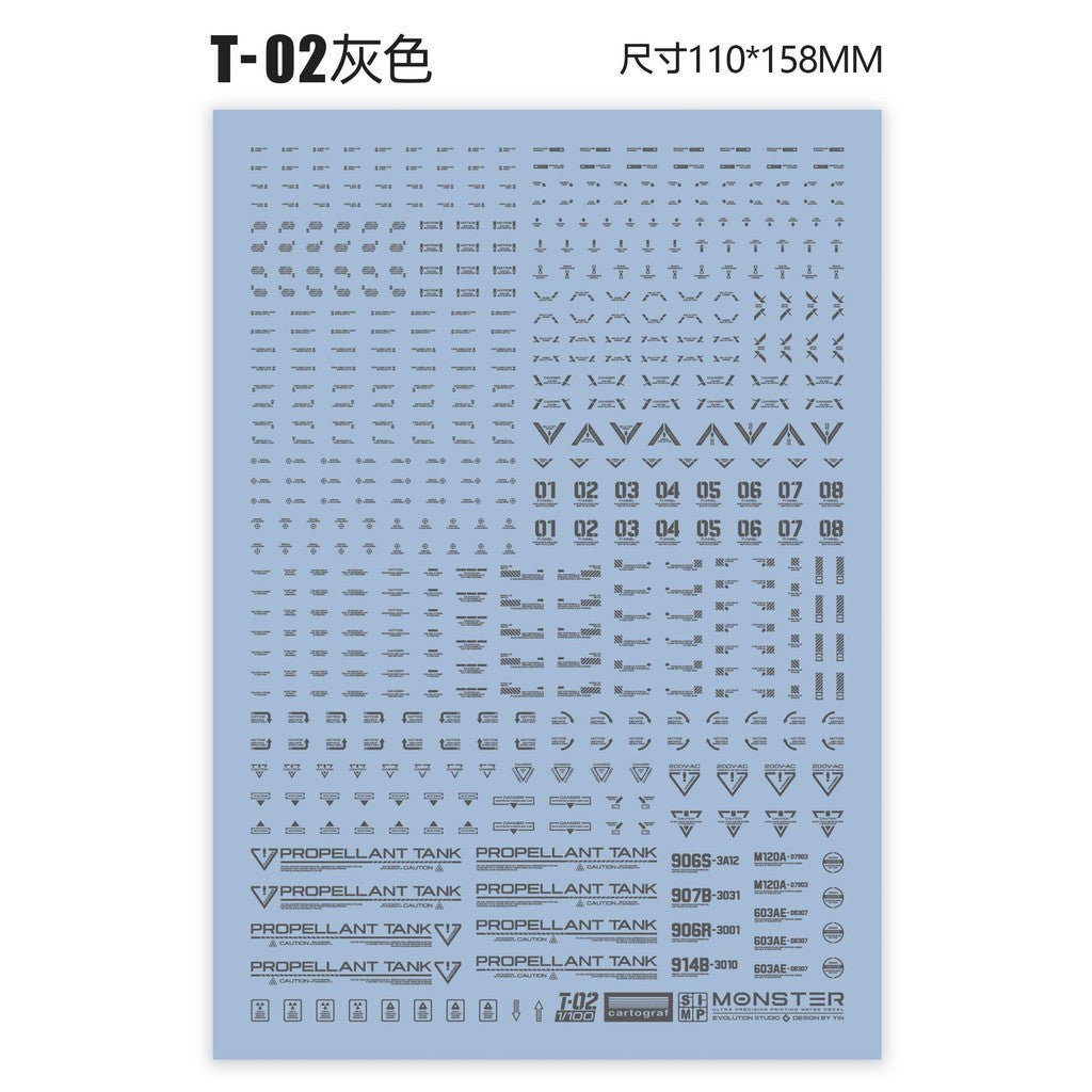 20250721 EVO Monster 1/100 T01 T02 general use water slide decal EVO100