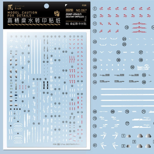 20250722 Artisan's Club RG 1/144 SEED Destiny Impulse [RGPB-067] Water Slide Decal