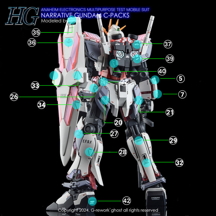 YAN FLAME GHOST HG 1/144 narrative c-packs Fluo Water slide decal (YANHG062) 20250721