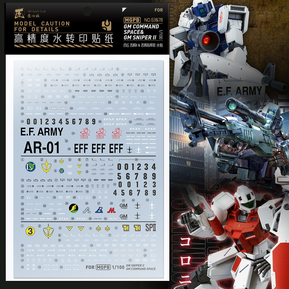 20250722 Artisan's Club MG 1/100 GM Command Space & GM Sinper 2 [MGPB63&78] Water Slide Decal