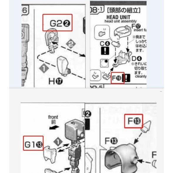CB RG 24 butcher parts for Zaku II char version f-13  g1-13 F18 G2-2