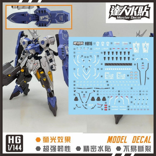 MASTER Water Slide Decal H016 HG 1/144 IBO Kimaris Vidar Fluo Type Collectibles