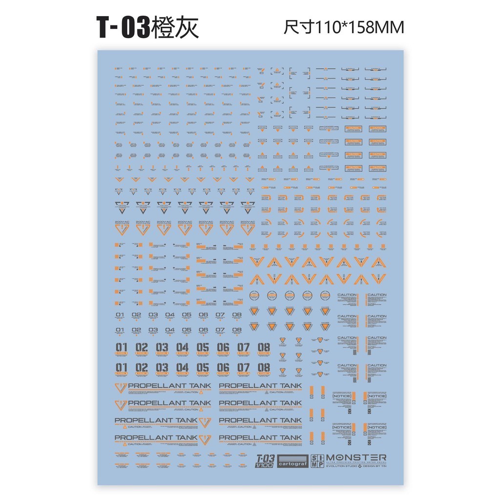 20250721 EVO Monster 1/100 T03 General use water slide decal EVOJS003-1 EVOJS003-2 EVOJS003-3 EVOJS003-4