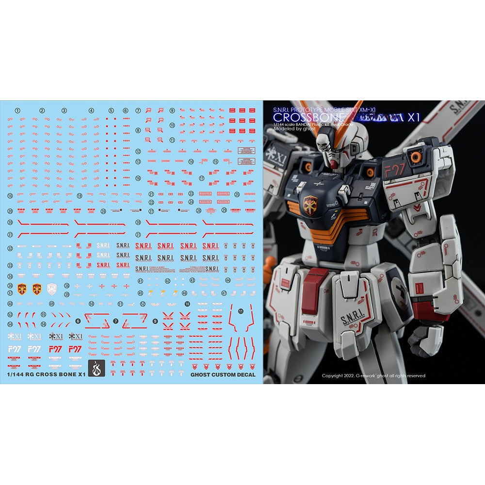 YAN FLAME Water Slide Decal GHOST RG-31 RG CROSSBONE X-1 X1 Fluo (YANRG019) 20250721