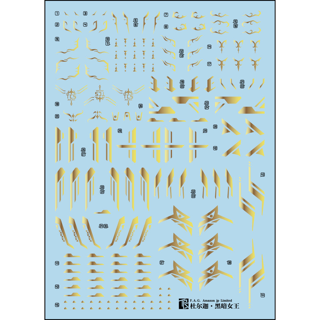 Transamsphere TRS FAG Durga The Darkness Queen Ver. Gold Coating Water Slide Decal TRSQTTO005