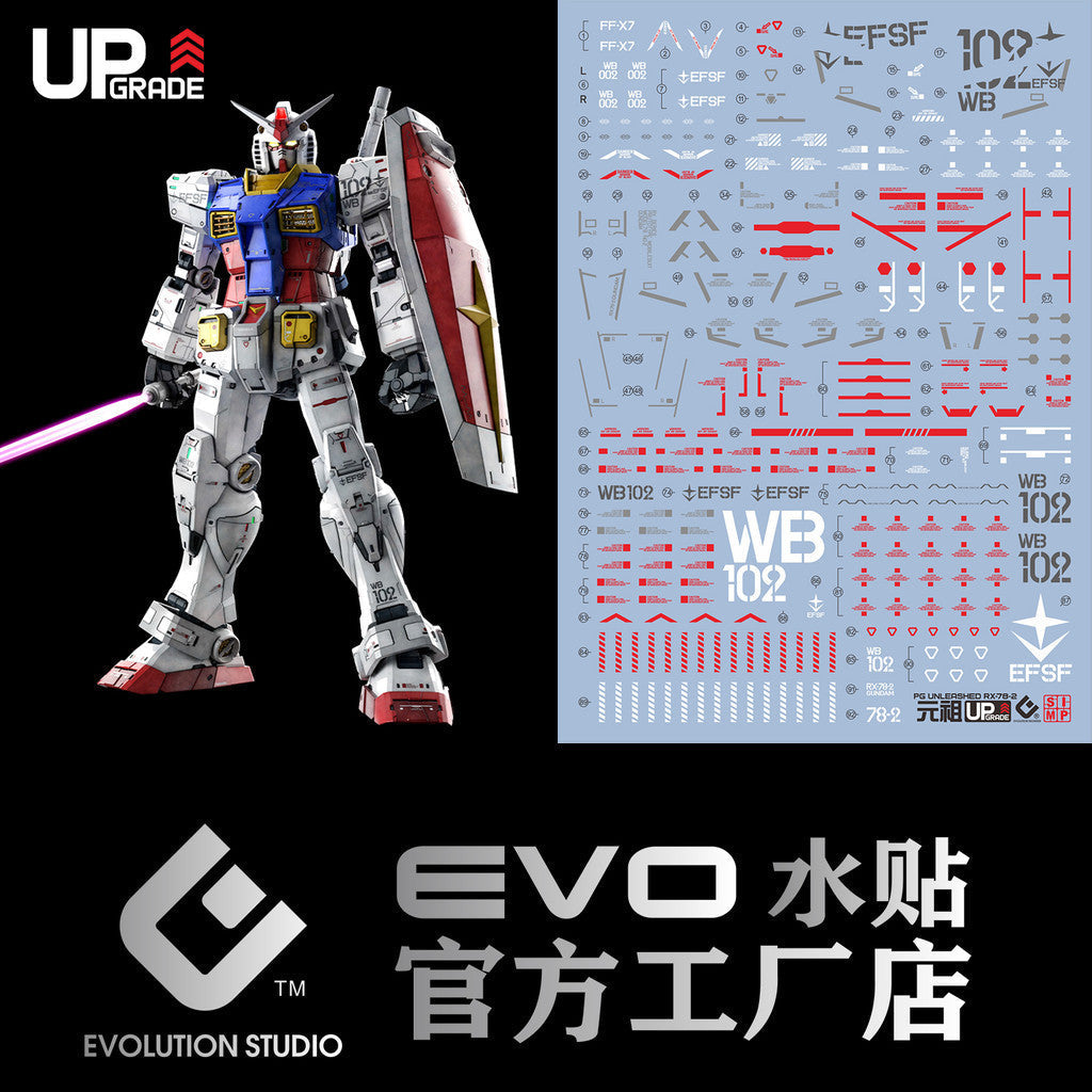 20250721 EVO PG 1/60 RX-78-2 2.0 PGU fluo water slide decal EVOPG021