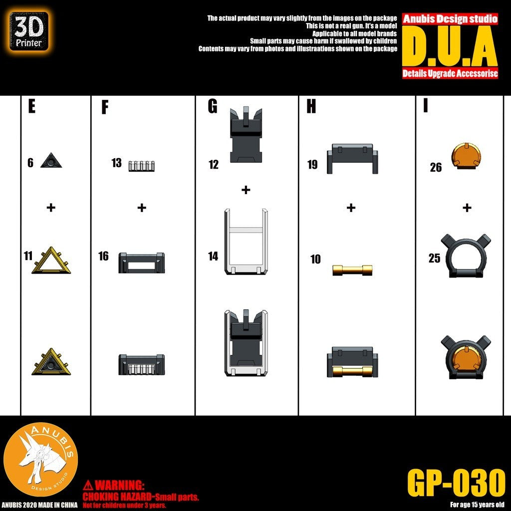 ANUBIS 3D print detail upgrade parts GP030 MG GP02A no kits Collectibles