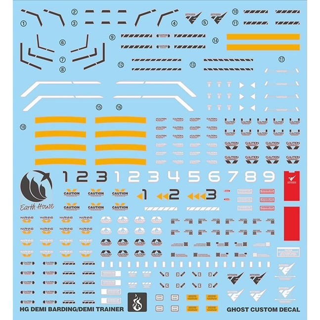 YAN FLAME GHOST TWFM HG DEMI BARDUING DEMI TRAINER Fluo Water slide decal (YANHG077) 20250721