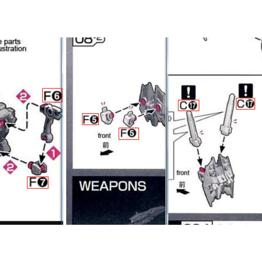 CB RG 17 butcher parts for 19 astray red frame B2 O9 O10