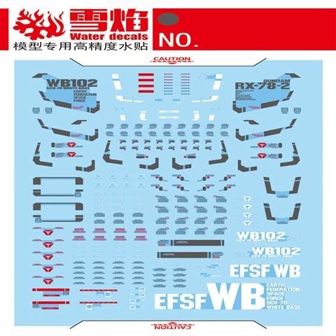 20250722 XUEYAN XY / SNOW FLAME PG 07 RX-78-2  Fluorescence Water slide decal