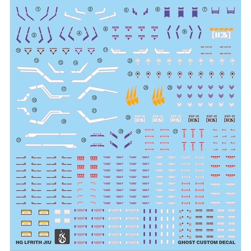 YAN FLAME GHOST TWFM PB HG JIU Lfrith Fluo Water slide decal (YANHG056) 20250721