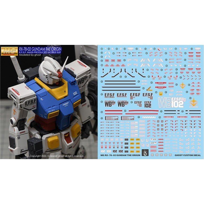 YAN FLAME Water Slide Decal GHOST MG 1/100 GTO RX-78-2 RX78 RX78-2 Fluo Type (YANMG044) 20250721