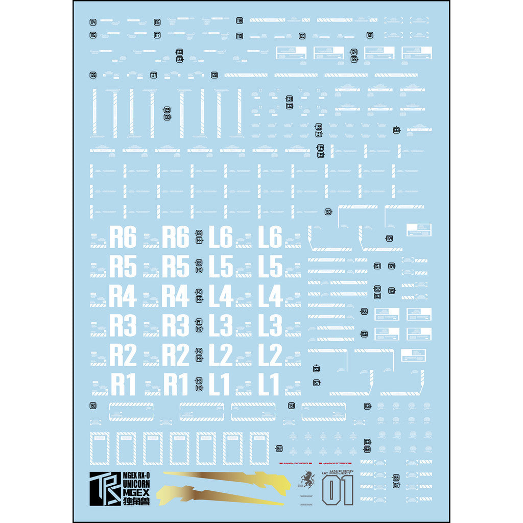 Transamsphere TRS MGEX MG 1/100 Unicorn Ver.ka Water Slide Decal TRSMG006