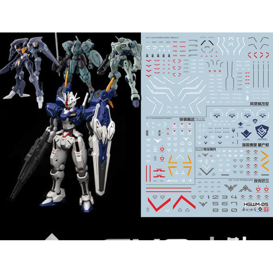 20250721 EVO HG 1/144 TWFM AERIAL REBUILD / TICKBALANG  / ZOWORT / PHARACT / HEINDREE Water Slide Decal EVOHG005