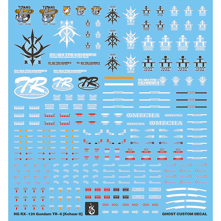 YAN FLAME Water Slide Decal GHOST HG 1/144 RX-124 KEHAAR 2 TR-6 Fluo (YANHG027) 20250721