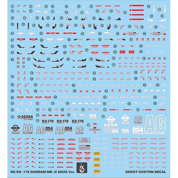YAN FLAME Water Slide Decal GHOST RG 1/144 MK2 MK-II Aeug Fluo (YANRG030) 20250721