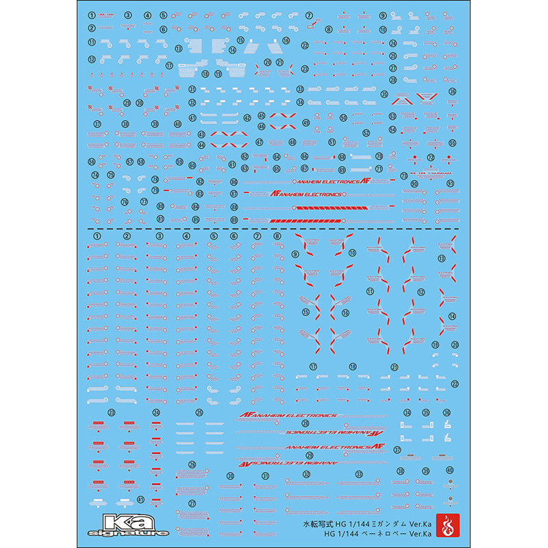 YAN HGUC HG 1/144 XI VS PENELOPE VER.KA WATER SLIDE DECAL (YANHG100) 20250721