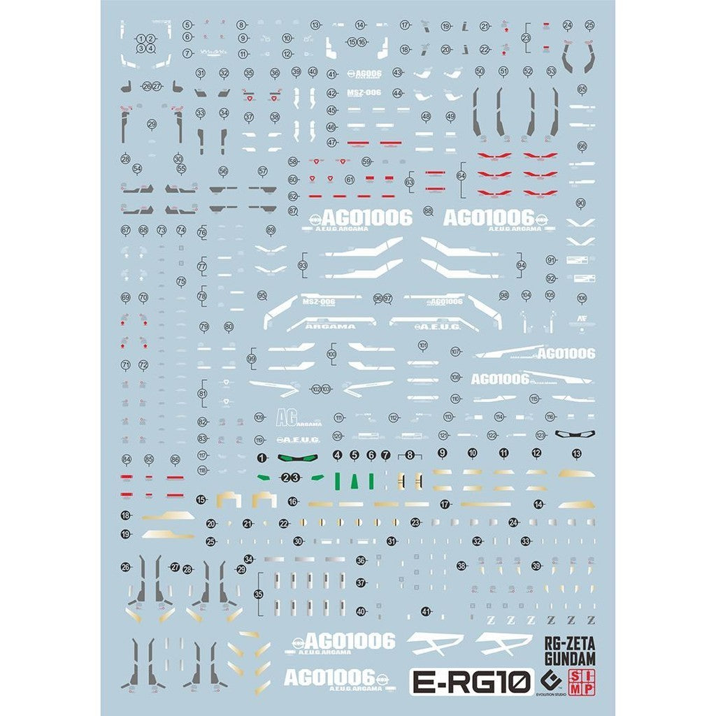 20250721 EVO RG 10 RG Z ZETA 1/144 fluo water slide decal EVORG010