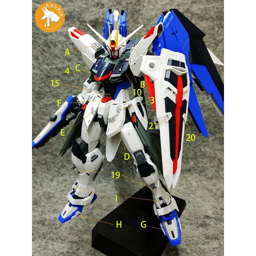 ANUBIS 3D print detail upgrade parts parts for MG Freedom 2.0 GP017 in the kits Collectibles