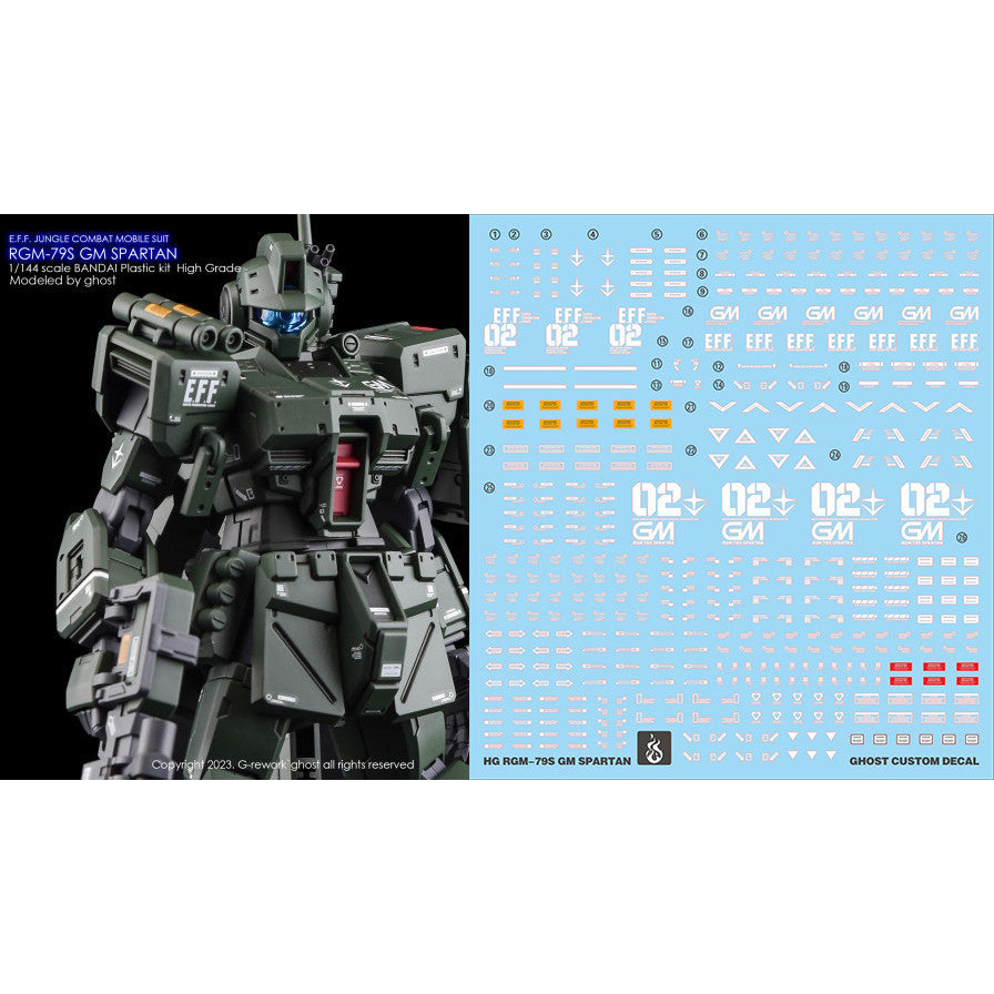 YAN FLAME Water Slide Decal GHOST PB HGUC HG 1/144 RGM-79S GM SPARTAN Fluo (YANHG026) 20250721