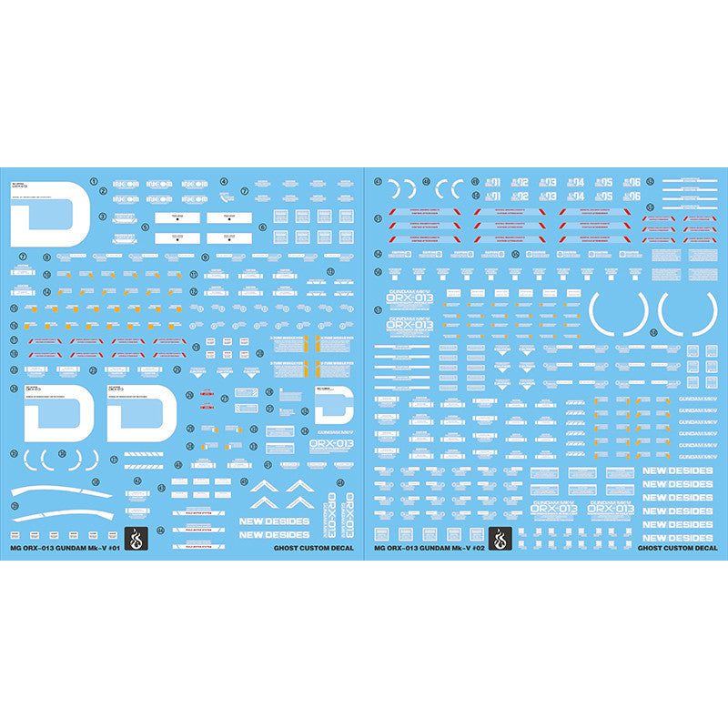 YAN FLAME MG 1/100 ORX-013 MK-V MKV MK5 PB Water Slide Decal Fluo Type (YANMG023) 20250721