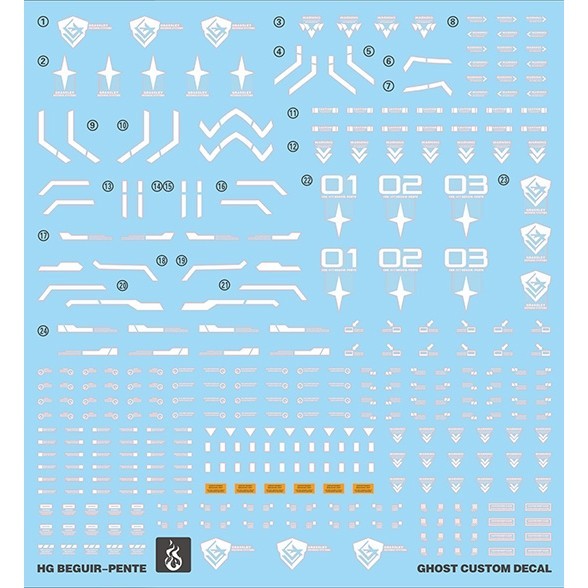 YAN FLAME Water Slide Decal GHOST HG TWFM Beguir Pente 5 Fluo (YANHG095) 20250721