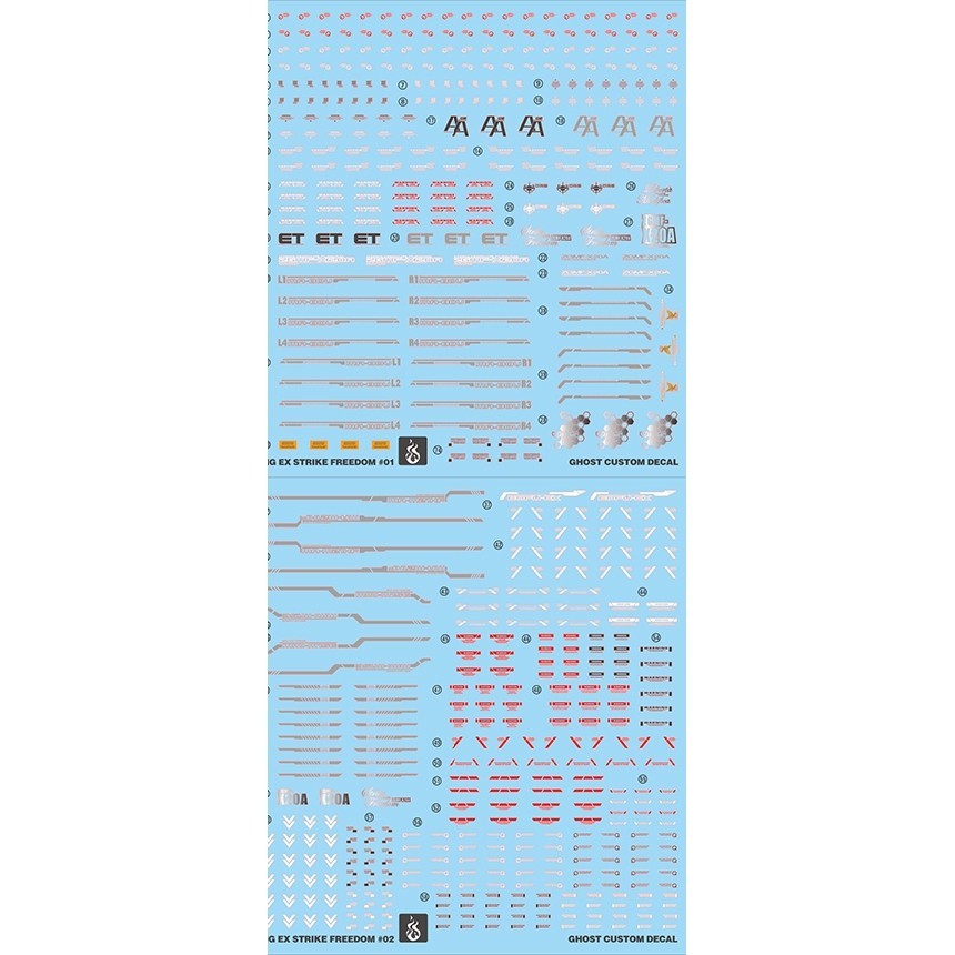 YAN FLAME GHOST MGEX Strike Freedom Water Slide Decal Fluo Type (YANMG035) 20250721