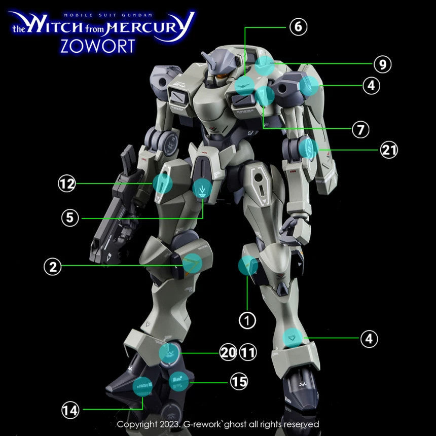 YAN FLAME Water Slide Decal GHOST HG 1/144  TWFM 14 ZOWORT  Fluo (YANHG011) 20250721