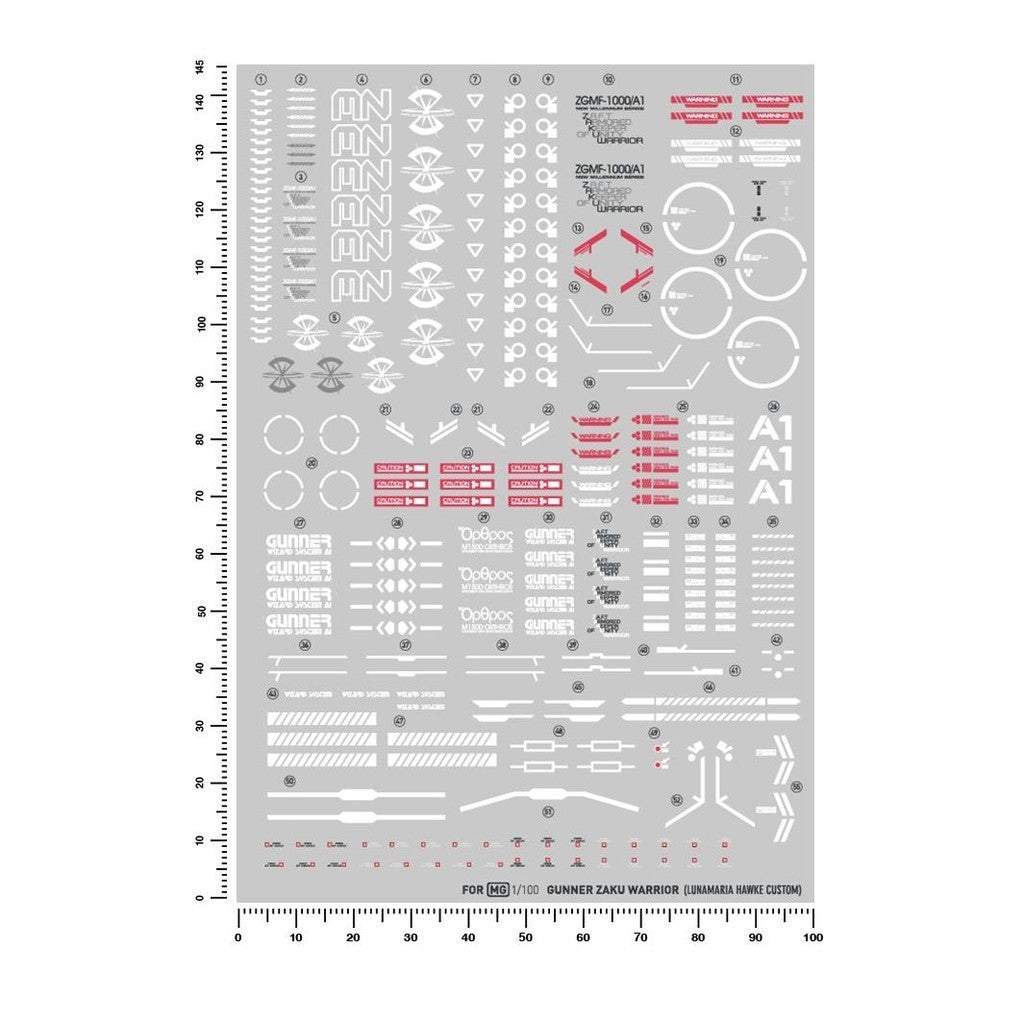 20250722 Artisan's Club MG 1/100 SEED Zaku Warrior Lunamaria Hawke Custom Water Slide Decal