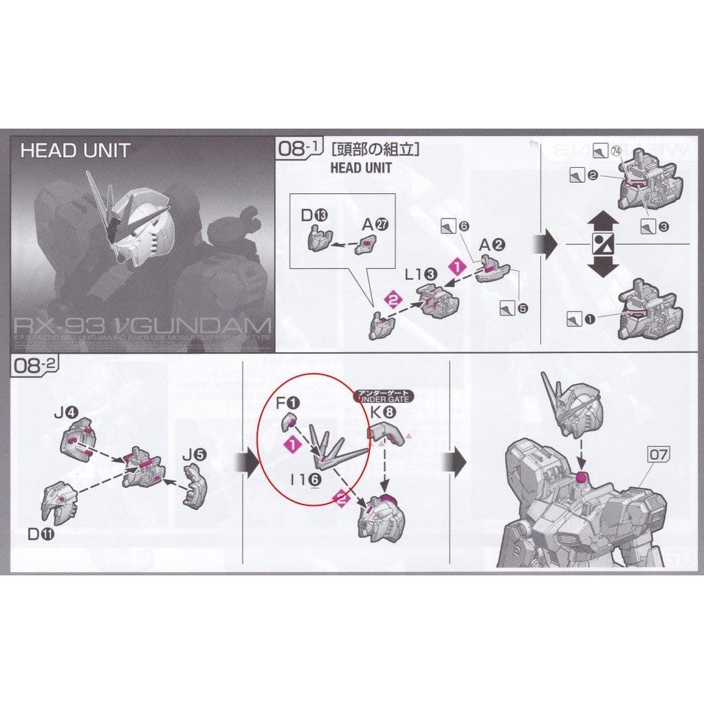 CA RG RX93 RX-93 NU V-FIN F1 I1-6 Replacement spare parts 20250717