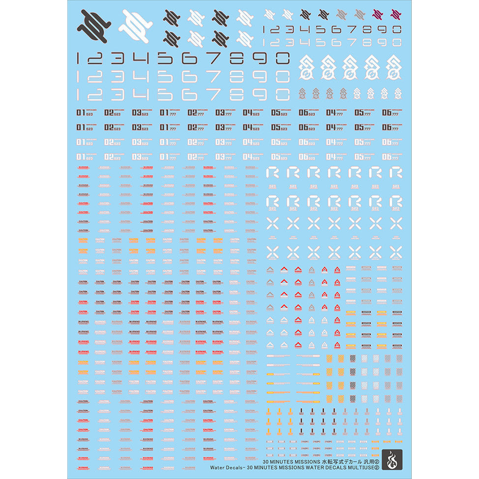 YAN FLAME Water Slide Decal 30MM 1/144 general use Fluo tYPE (YAN30MM004) 20250721