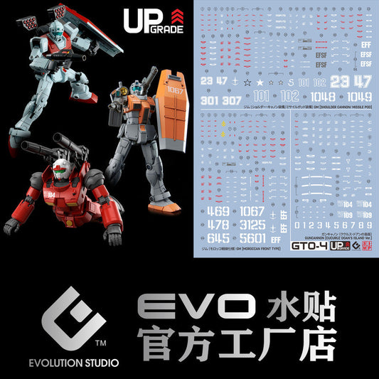 20250721 EVO HG 1/144 GTO Shoulder Cannon / GM Moroccan Front Type / Guncannon Cucuruz Doan's Island Ver Fluo Water Slide Decal EVOHG037