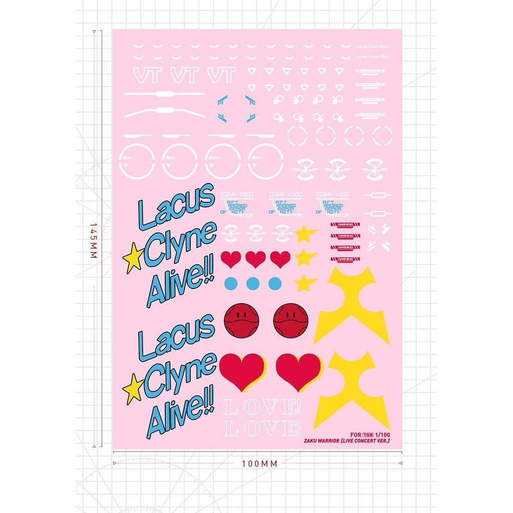 20250722 Artisan's Club MG 1/100 Zaku Warrior [ Live Concert Ver. ] Water Slide Decal