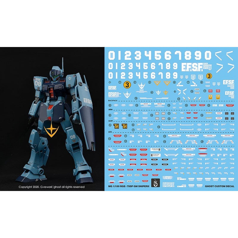 YAN GHOST MG RGM-79SP GM SNIPERII Snipe r 2 WATER SLIDE DECAL (YANMG022) 20250721